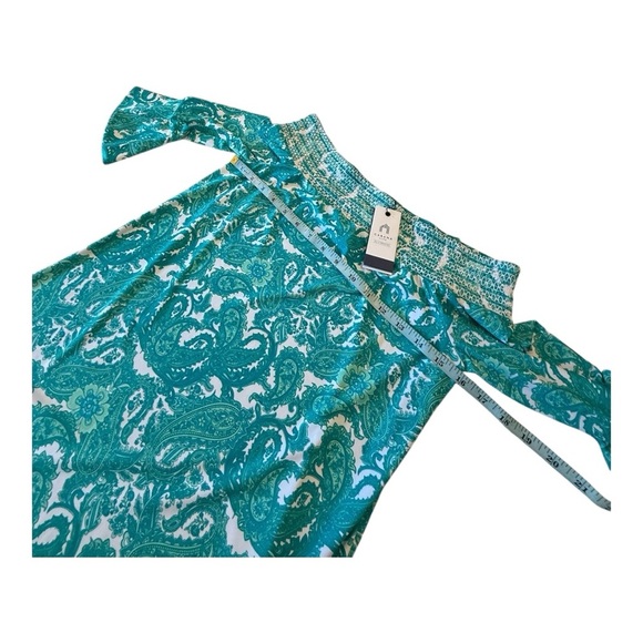 Cabana Life UPF 50 Women's Off-Shoulder Turquoise Resort Mini Dress Beach Cruise - Picture 6 of 16